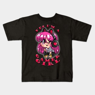 Yes Im A Gamer Girl Red Kids T-Shirt